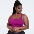 Plus Size Sports Bra Running Cami Tank Top Yoga Cross Back 2Xl Pink Sports Bra For Large Size Women